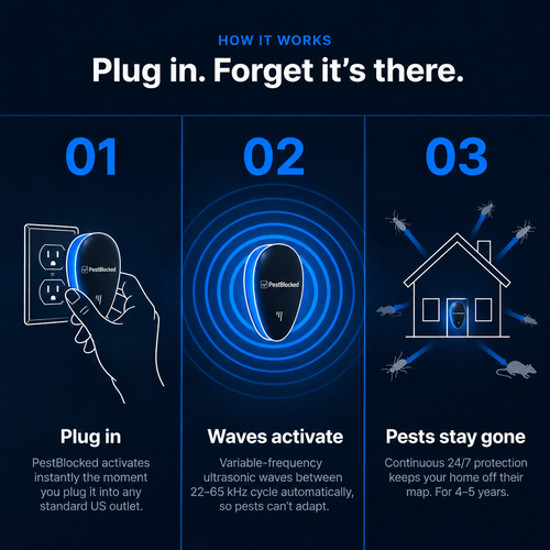 PestBlocked™ Ultrasonic Pest Repeller - Banish Pests For Good