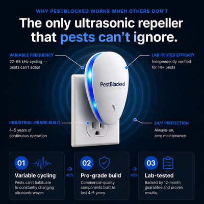 PestBlocked™ Ultrasonic Pest Repeller - Banish Pests For Good